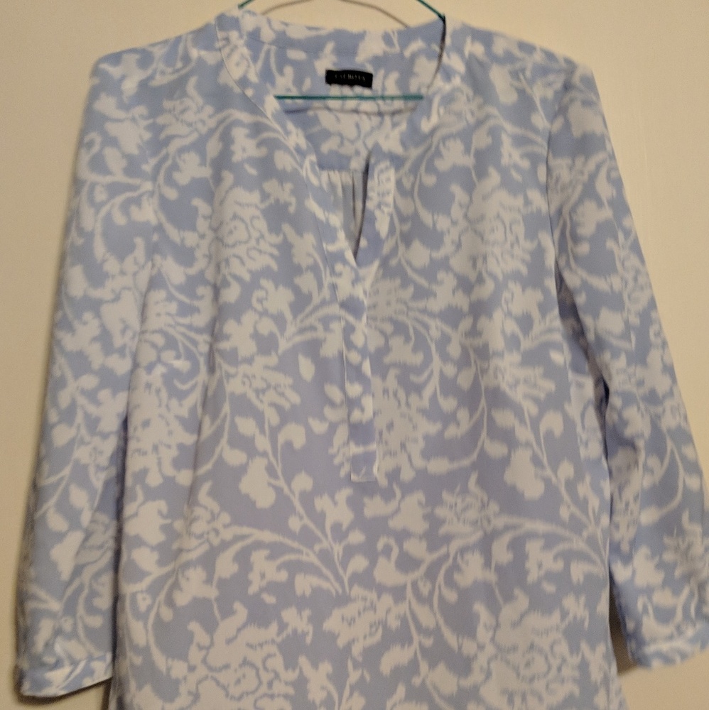 Talbot woman's blue & white blouse. Size 12-14
